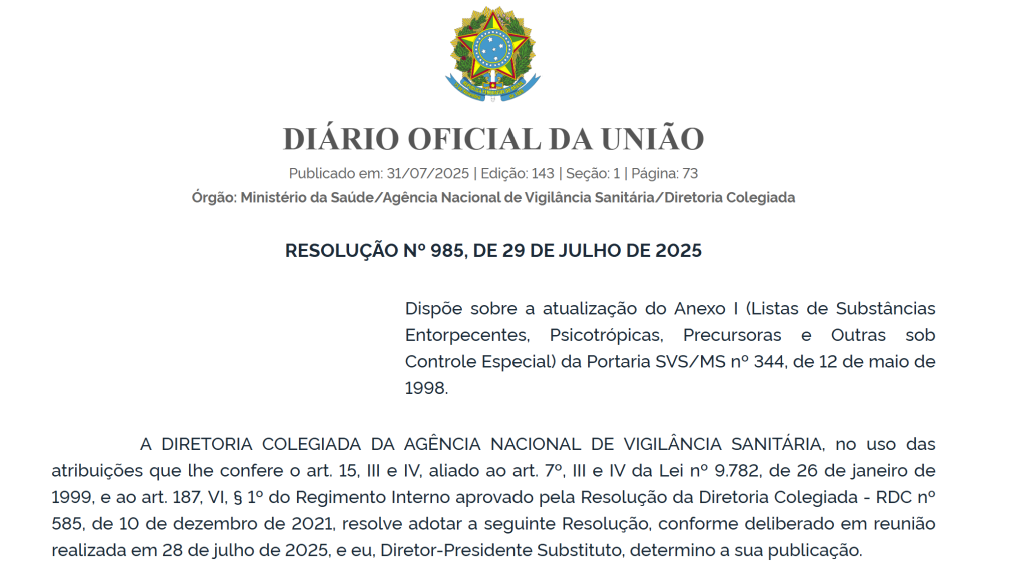 HHC é proibido no Brasil